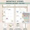 bloom daily planners 2025-26 Academic Planner, Soft Cover, 5.5" x 8.25", Garden Party, Beige